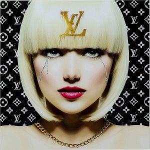 KARE Design Skleněný obraz Módní účes Louis Vuitton 80x80cm