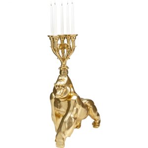 KARE Design Svícen Gorila – zlatý, 71cm