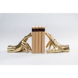 KARE Design Zarážka na knihy Ruce – zlatá (set 2 kusů)