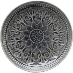 KARE Design Talíř Sicilia Mandala – šedý, Ø21cm