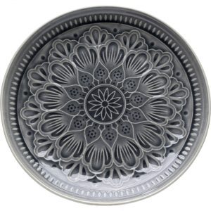 KARE Design Talíř Sicilia Mandala – šedý, Ø27cm