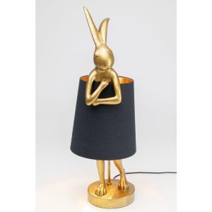 KARE Design Stolní lampa Animal Rabbit – zlatočerná, 68cm