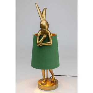 KARE Design Stolní lampa Animal Rabbit – zlatozelená, 68cm