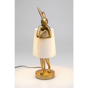 KARE Design Stolní lampa Animal Rabbit – zlatobílá, 50cm