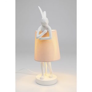 KARE Design Stolní lampa Animal Rabbit – bílorůžová 50cm