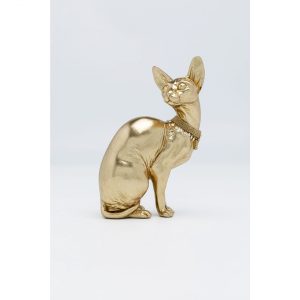 KARE Design Soška Kočka Sphynx – zlatá, 27cm
