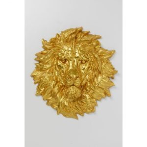 KARE Design Nástěnná dekorace Lví hlava – zlatá, 90x100cm