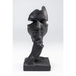KARE Design Dekorace Quiet Face – černé, 31cm