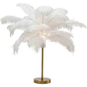 KARE Design Stolní lampa Feather Palm – bílá, 60cm