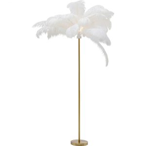 KARE Design Stojací lampa Feather Palm – bílá, 165cm