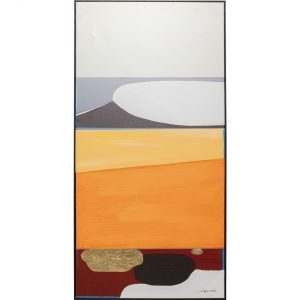 KARE Design Zarámovaný obraz Abstract Shapes – oranžový, 73x143cm