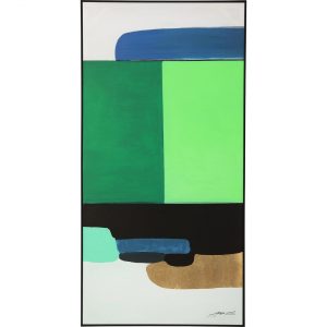 KARE Design Zarámovaný obraz Abstract Shapes – zelený, 73x143cm