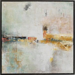 KARE Design Zarámovaný obraz Dust – zlatý, 120x120cm
