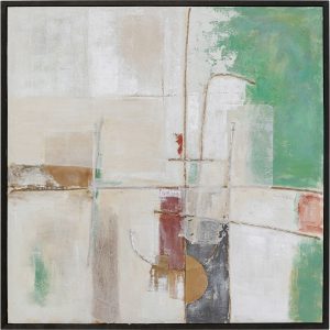 KARE Design Zarámovaný obraz Dust – zelený, 120x120cm