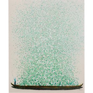 KARE Design Obraz na plátně Flower Boat Beige – zelený, 120x160cm