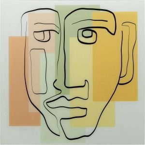 KARE Design Skleněný obraz Art Face Pastell 100x100cm