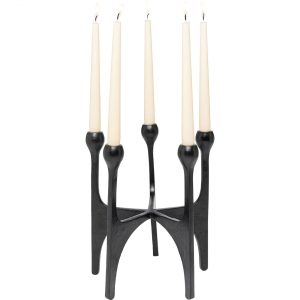 KARE Design Svícen Stacky – černý, 31cm