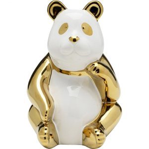 KARE Design Soška Panda – zlatá, 19cm