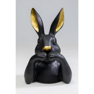 KARE Design Soška Sweet Rabbit – černá, 23cm