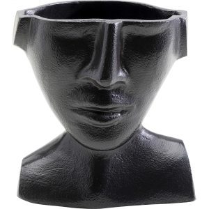 KARE Design Hliníková váza Rostro – černá, 17cm
