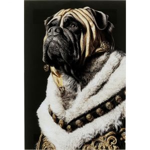 KARE Design Skleněný obraz King Pug 40x60cm