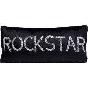 KARE Design Dekorativní polštář Beads Rockstar – černý, 35x80cm
