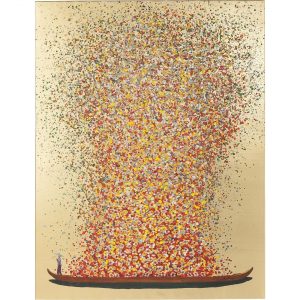 KARE Design Obraz na plátně Flower Boat Gold Red 100x80cm
