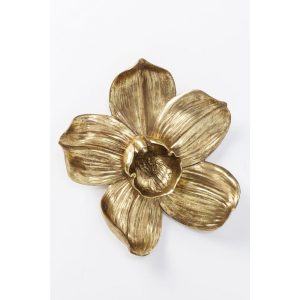 KARE Design Dekorace na zeď Orchid 44 cm – zlatá