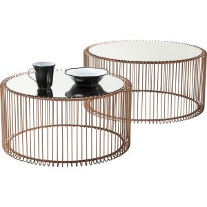 KARE Design Konferenční stolek Wire Copper (2/Set)