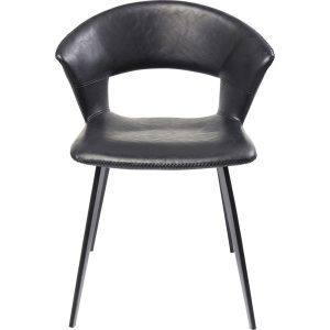 KARE Design Černá čalouněná jídelní židle Reunion