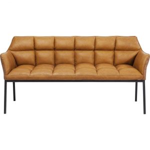 KARE Design Kožená čalouněná lavice s opěradlem Thinktank