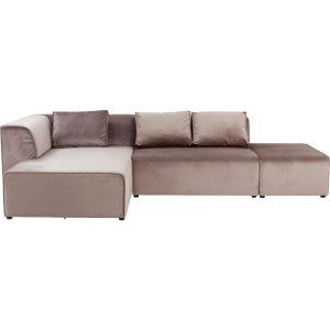 KARE Design Rohová sedačka Infinity Velvet Taupe – béžová, levá