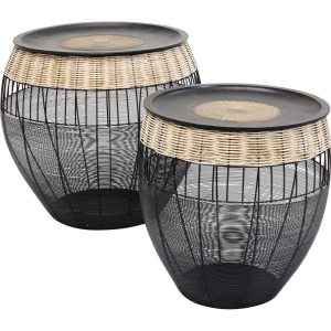 KARE Design Odkládací stolek African Drums – set 2 ks