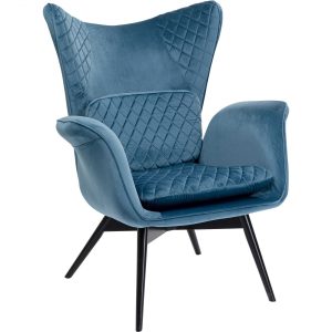KARE Design Křeslo ušák Tudor Velvet – modré