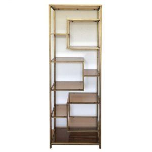 KARE Design Policový regál Loft – zlatý 195×60