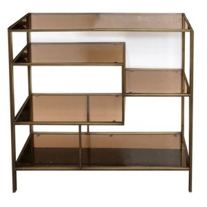 KARE Design Nízký policový regál Loft – zlatý 100x115cm