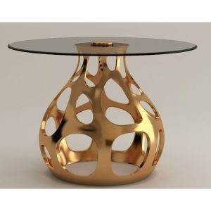 KARE Design Jídelní stůl Volcano – zlatý, Ø120cm