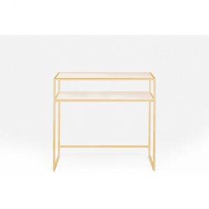 KARE Design Toaletní stolek Loft – zlatý, 85x80cm