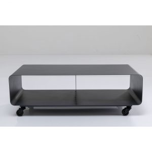 KARE Design TV stolek na kolečkách Lounge – šedý, 90x30cm