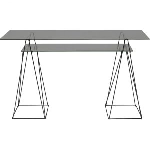 KARE Design Stůl Polar se skleněnými deskami – černý, 135x65cm