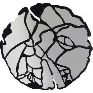 KARE Design Zrcadlo Pieces – matně černé, Ø100cm