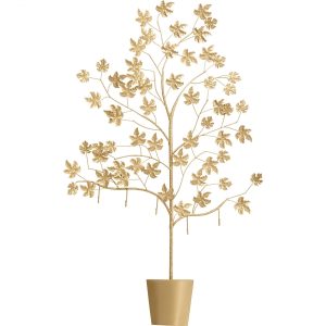 KARE Design Věšák na zeď Leafline – zlatý, 93cm