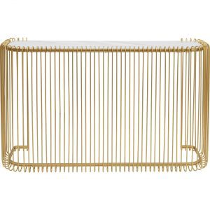 KARE Design Toaletní stolek Wire Glass – zlatý, 142x89cm