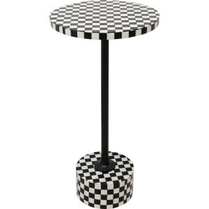 KARE Design Odkládací stolek Domero Chess – černobílý, Ø25cm