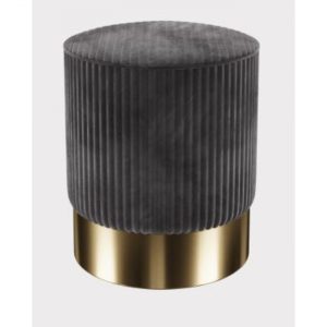 KARE Design Stolička Cherry – šedá, sokl mosazný, Ø35cm