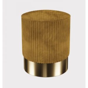 KARE Design Stolička Cherry – žlutá, sokl mosazný, Ø35cm