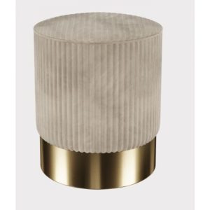 KARE Design Stolička Cherry – béžová, sokl mosazný, Ø35cm