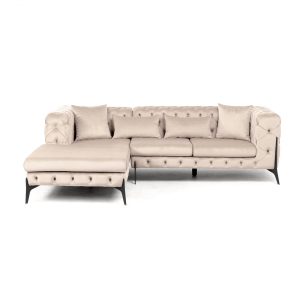 KARE Design Rohová sedačka Bellissima Velvet Taupe levá 180x240cm