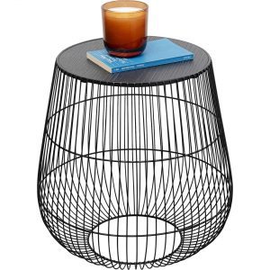 KARE Design Odkládací stolek Beam – černý Ø40cm