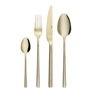 Sada příborů 16 ks – Kyoto PVD Champagne pískovaný